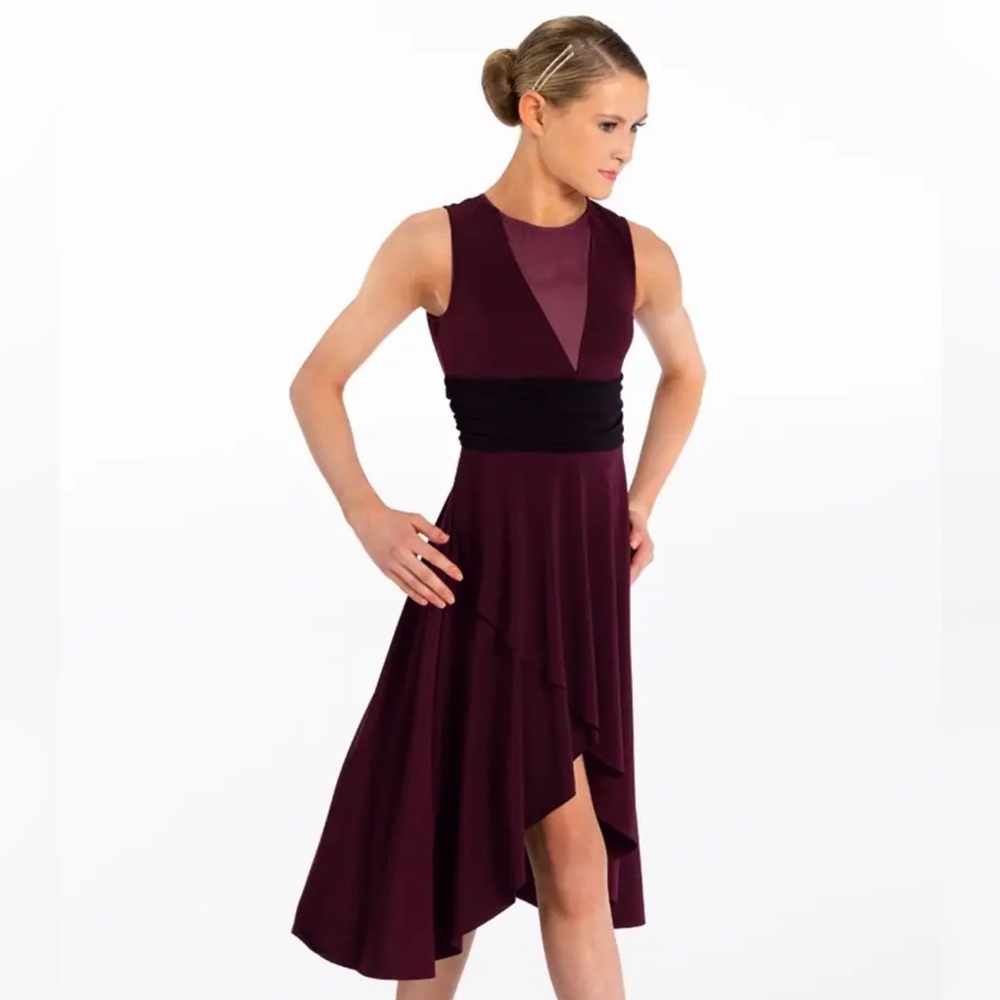 Weissman style 14350 “Love Song” dance recital dress size MC in raisin.